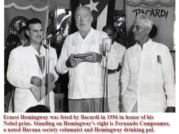 Ernest Hemingway feted by Bacardi in 1956