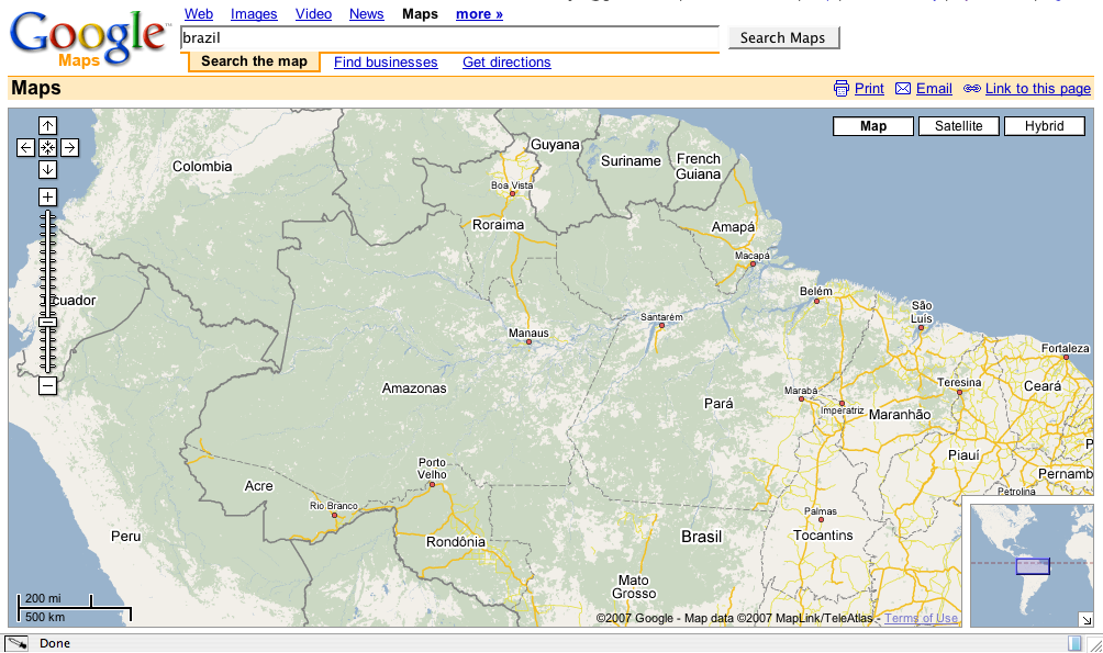Google Map of Amazonas, Brazil